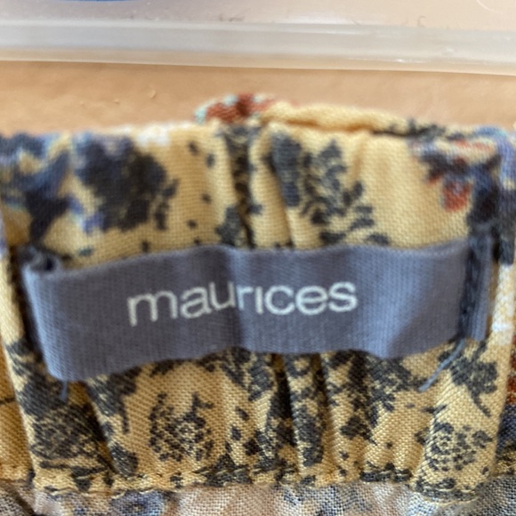 Maurice’s Yellow Floral Ruffle Mini Skirt L - Picture 2 of 3